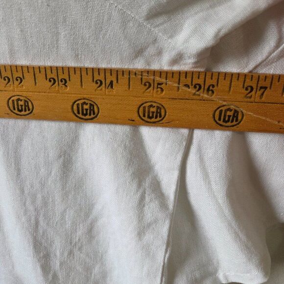 EUC CYNTHIA ROWLEY WHITE LINEN BLEND WHITE BELL SLEEVES TOP SIZE 1X - Picture 14 of 15